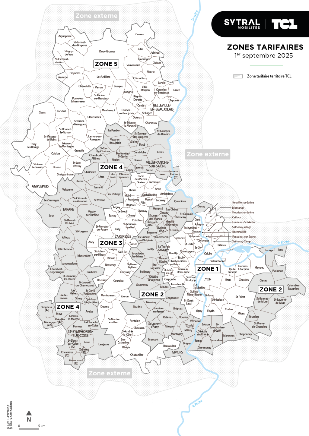 Plan complet des 6 zones du réseau
